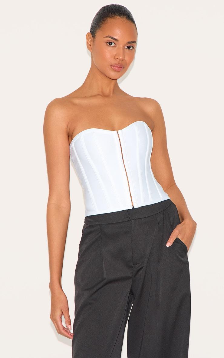 Pretty Little Thing White Bandage Hook And Eye Structured Corset