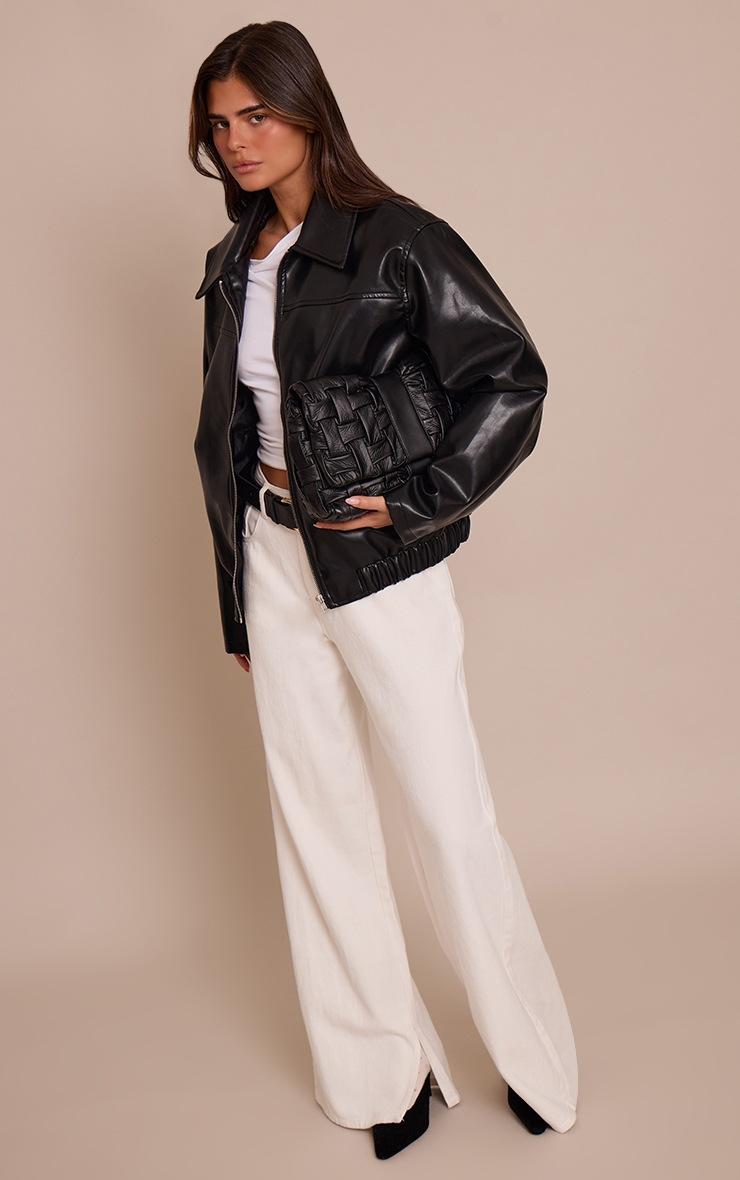 Pretty Little Thing White Cotton Asymmetric Long Sleeve Top