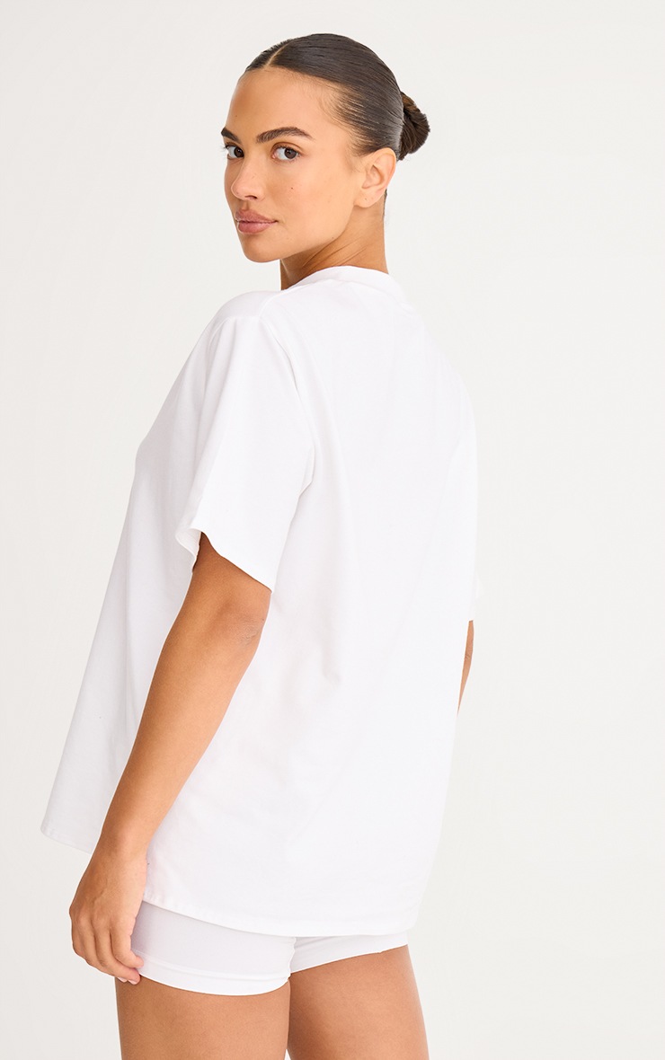 Pretty Little Thing White Cotton Basic Oversized T-shirt