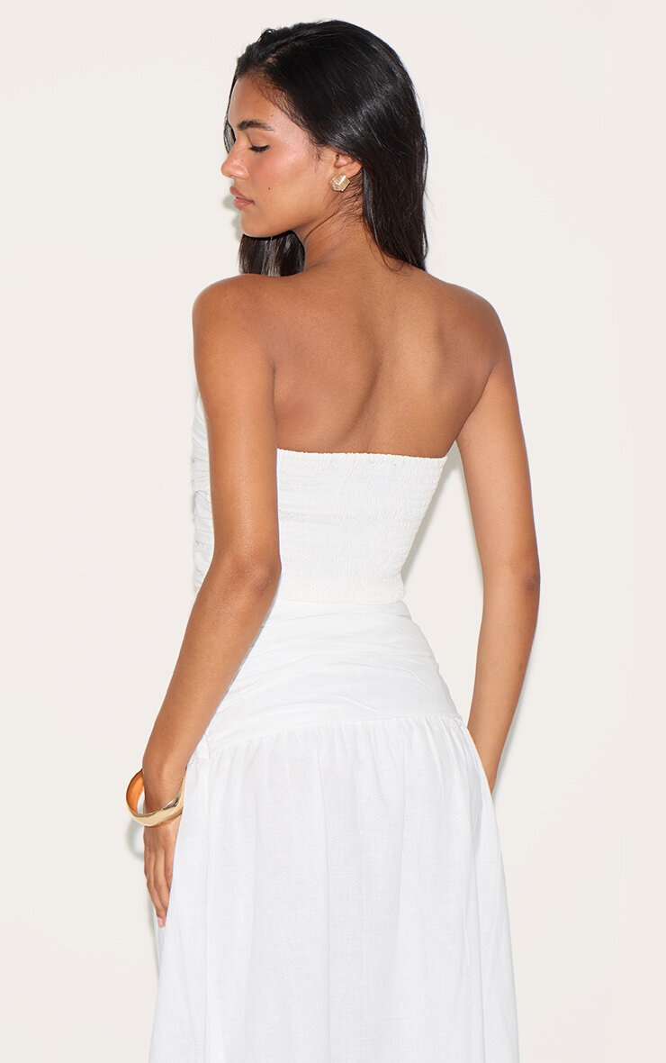 Pretty Little Thing White Cotton Poplin A Line Low Rise Maxi Skirt