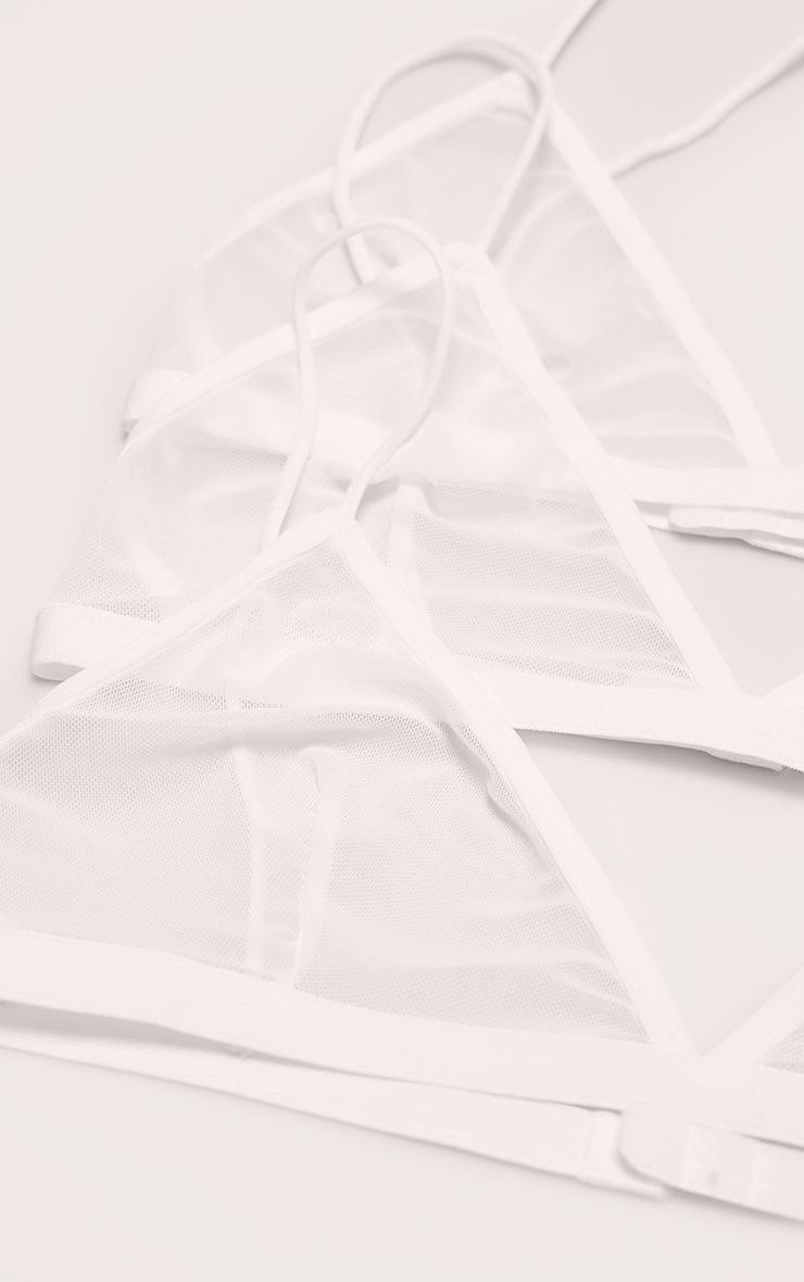 Pretty Little Thing White Mesh Pack Of 3 Basic Triangle Bra