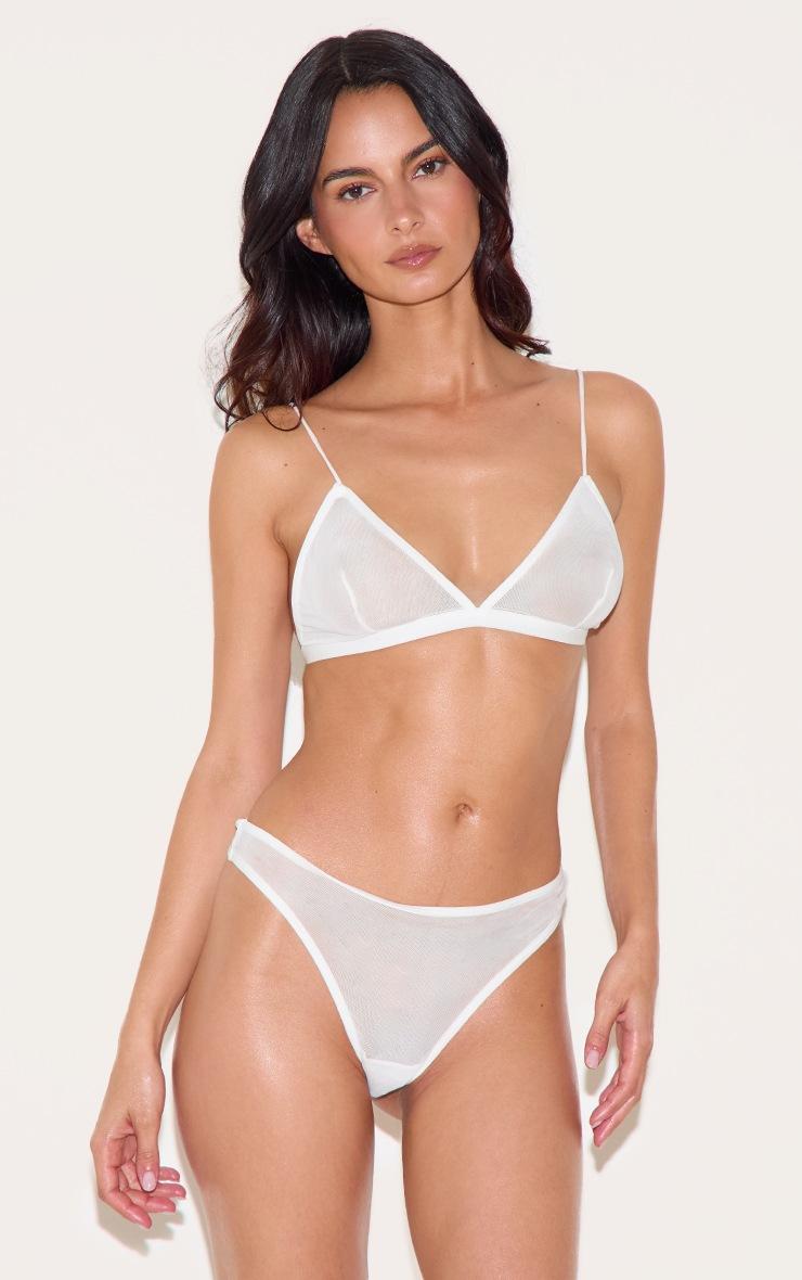 Pretty Little Thing White Mesh Pack of 3 Basic Triangle Bra