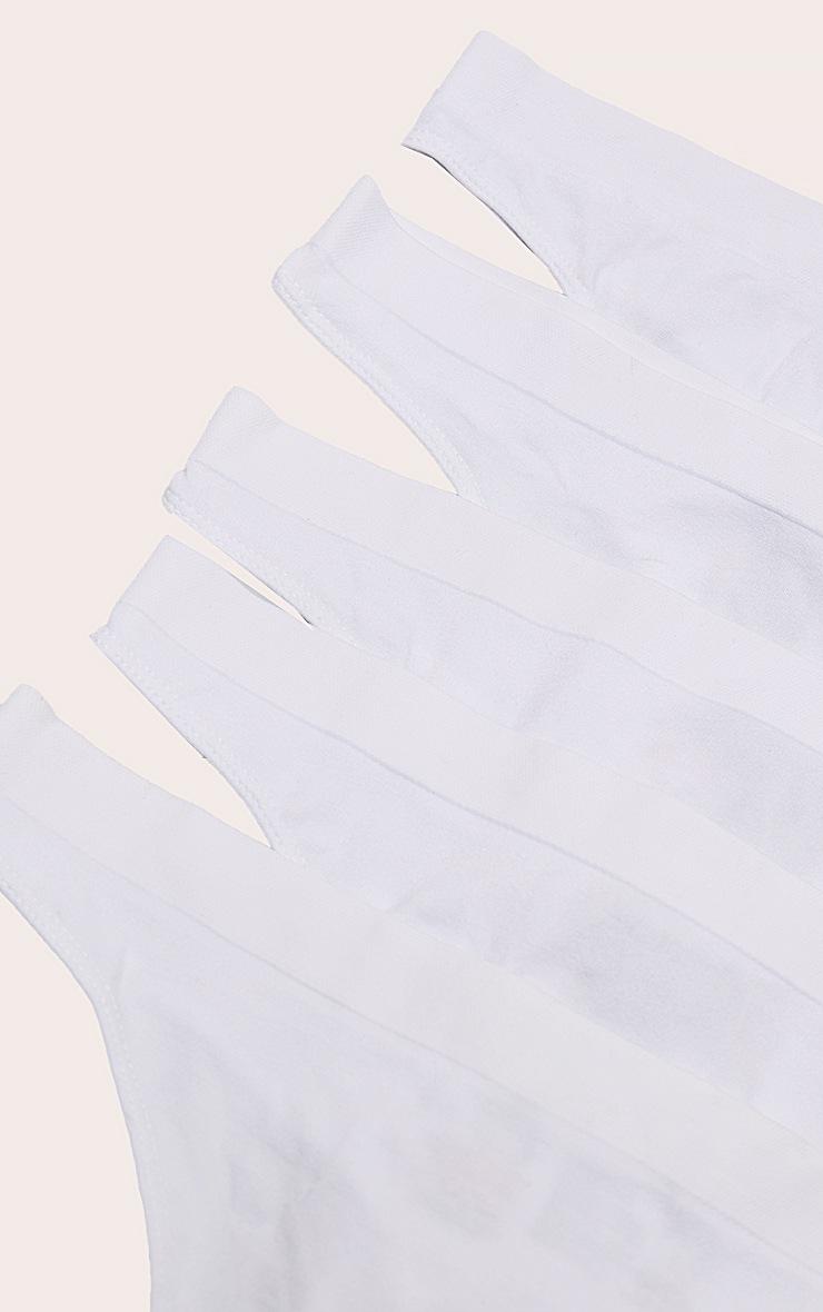 Pretty Little Thing White Pack Of 5 Seamless Thongs