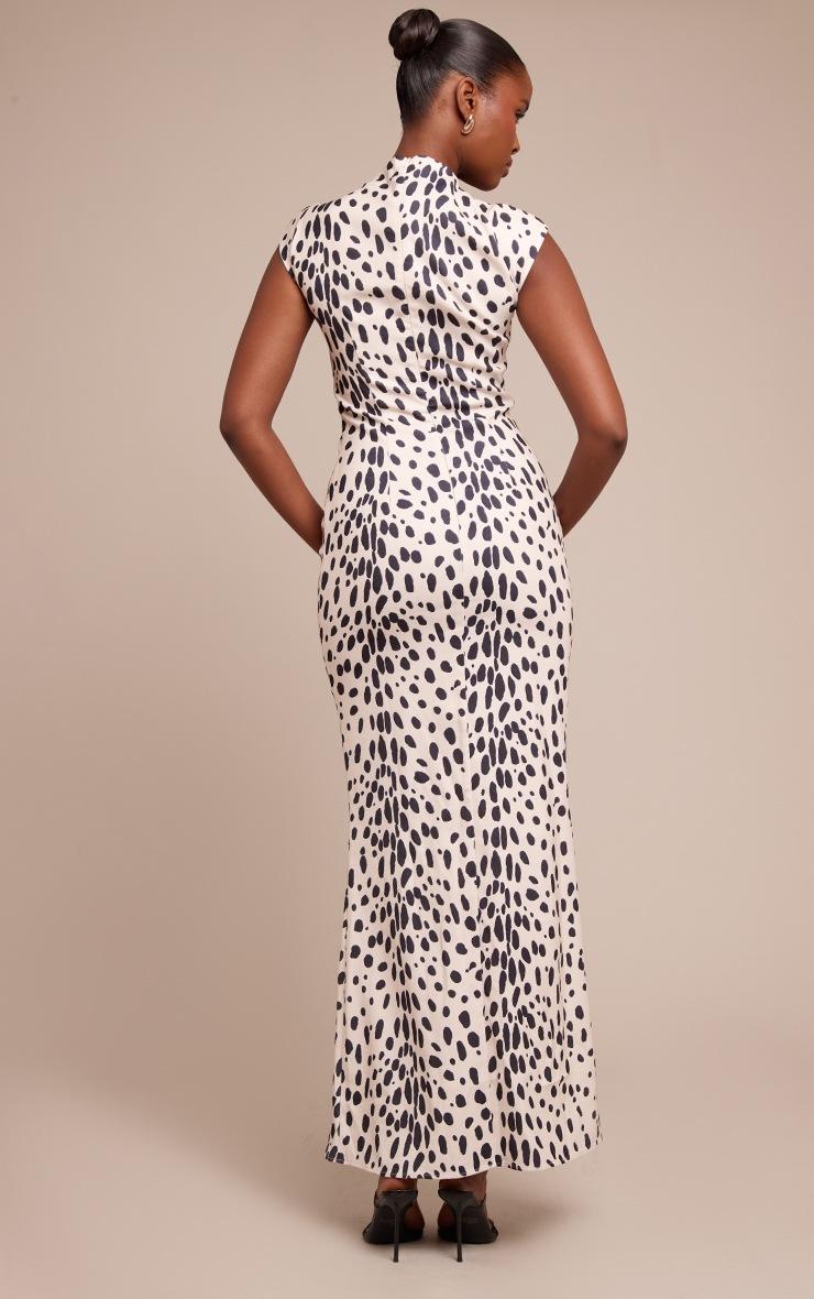 Pretty Little Thing White Printed High Neck Sleeveless Maxi Dress