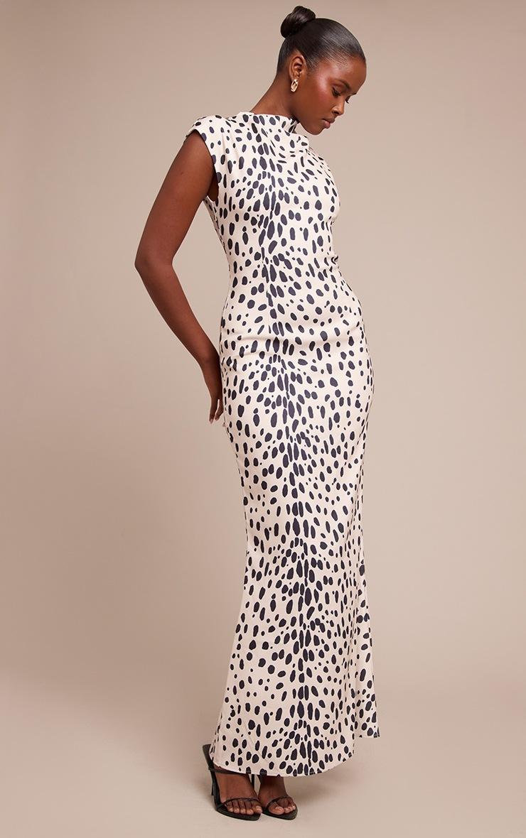 Pretty Little Thing White Printed High Neck Sleeveless Maxi Dress