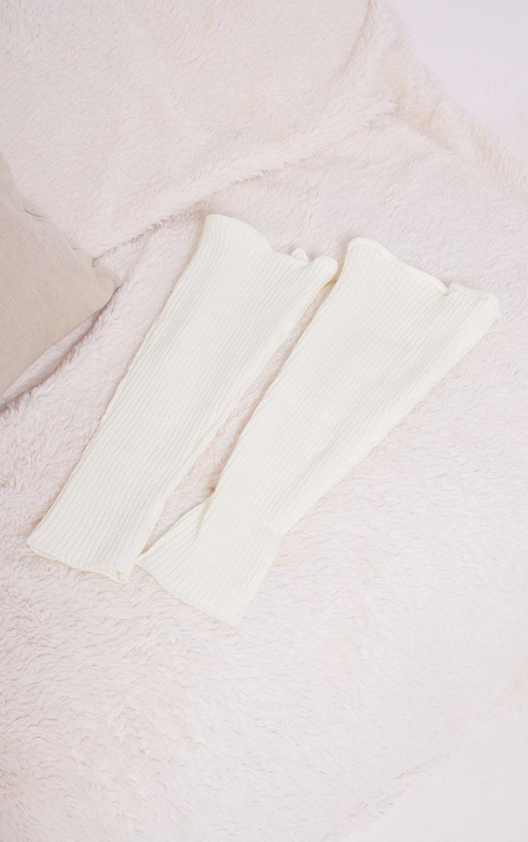 Pretty Little Thing White Ribbed Flared Leg Warmers