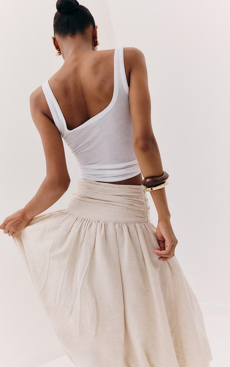 Pretty Little Thing White Sheer Soft Touch Scoop Neck Long Vest Top