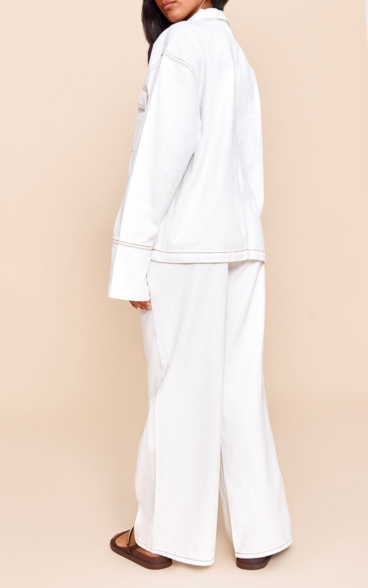 Pretty Little Thing White Slouchy Wide Leg Style Jeans