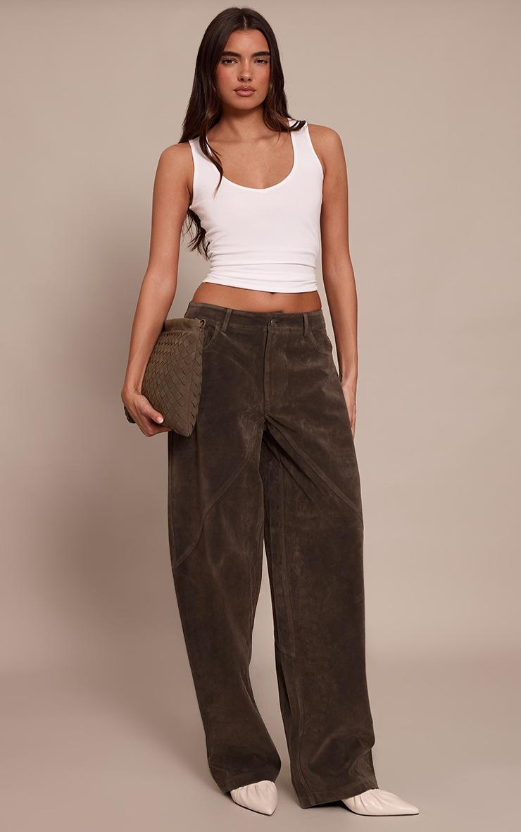 Pretty Little Thing White Soft Cotton Plunge Neck Vest Top