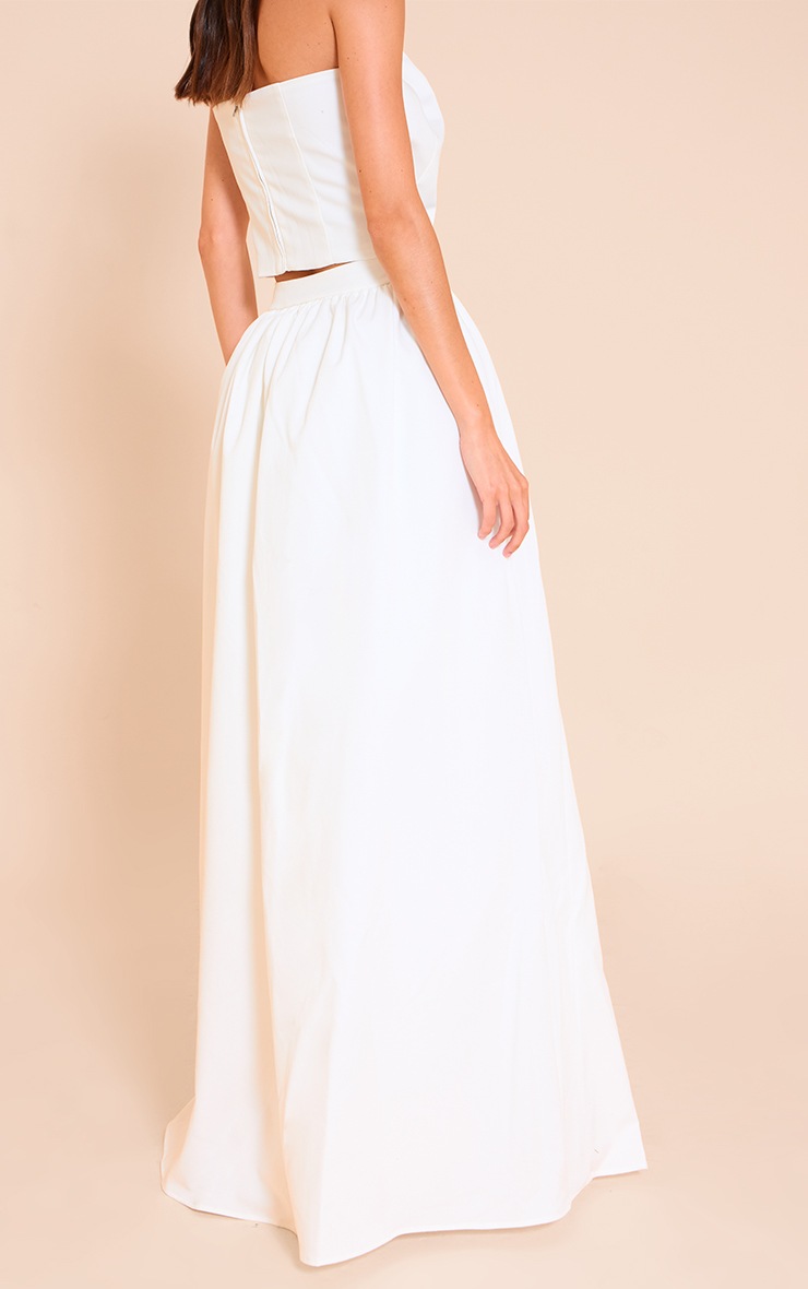 Pretty Little Thing White Woven Band Detail Pleated Maxi Skirt