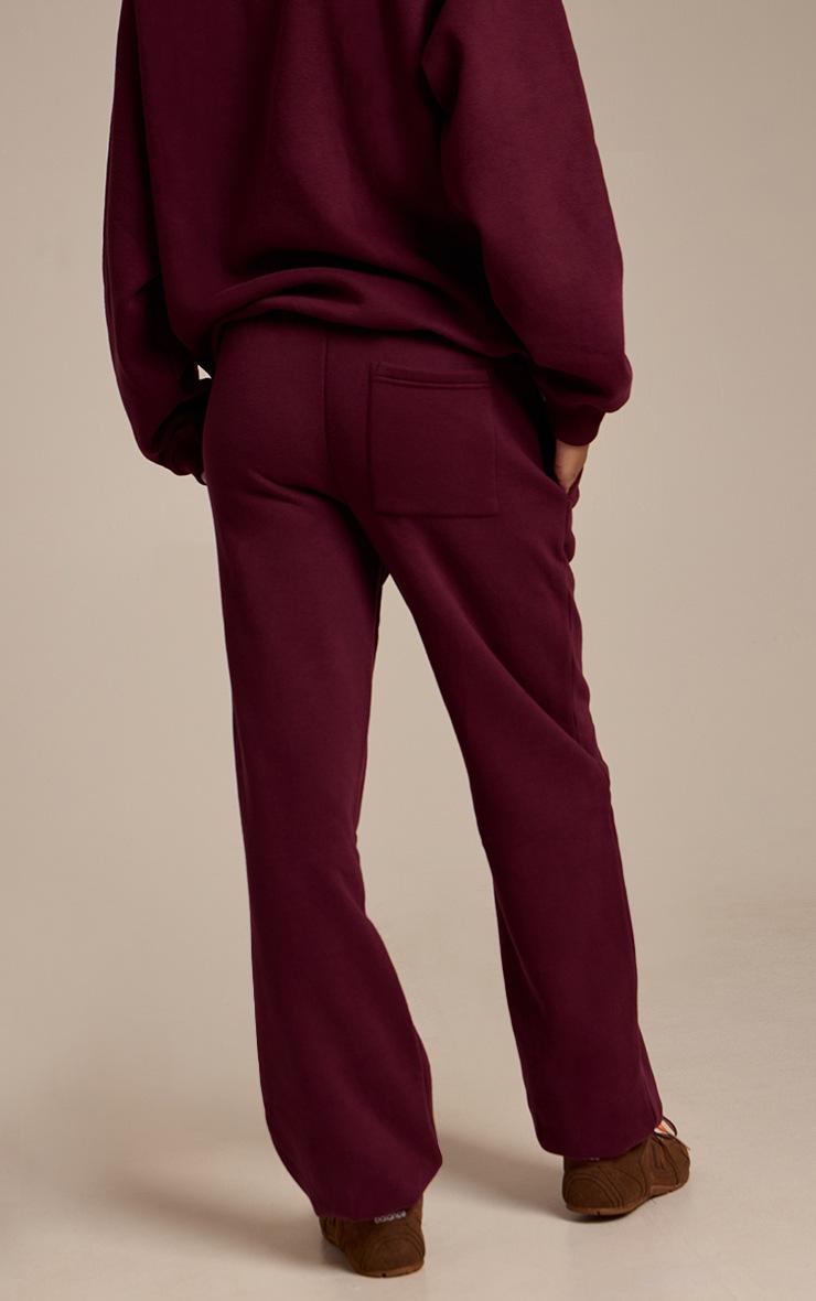 Pretty Little Thing Wine Cotton Fleece Cuffed Sweat Pants