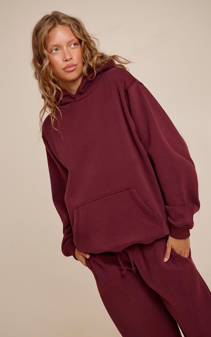 Pretty Little Thing Wine Cotton Fleece Pullover Hoodie