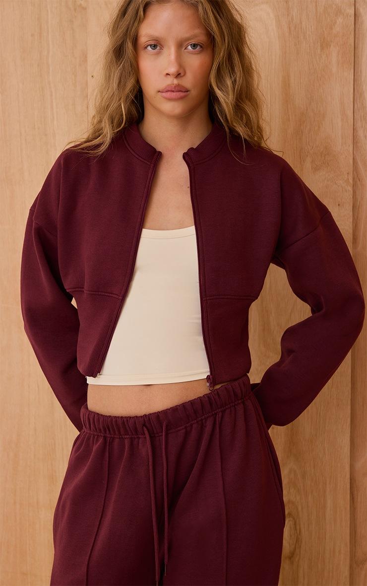 Pretty Little Thing Wine Extreme Cinched Waist Sweatshirt