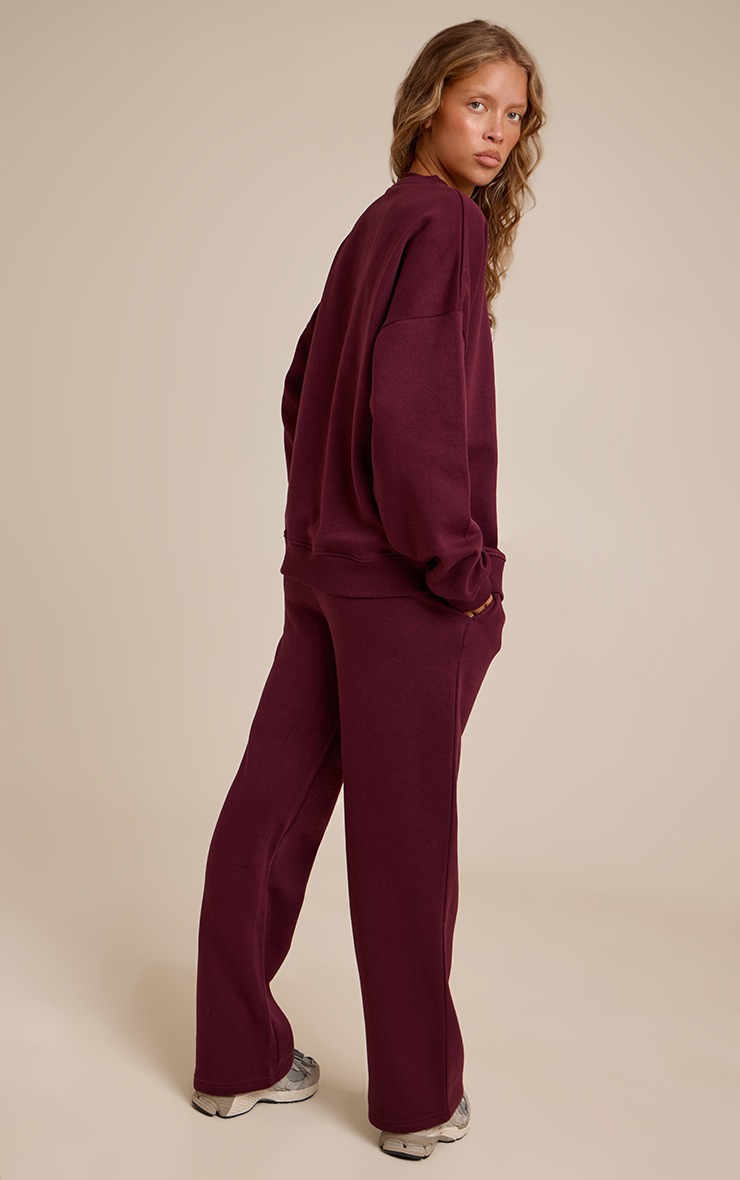 Pretty Little Thing Wine Oversized Sweat Tracksuit Set