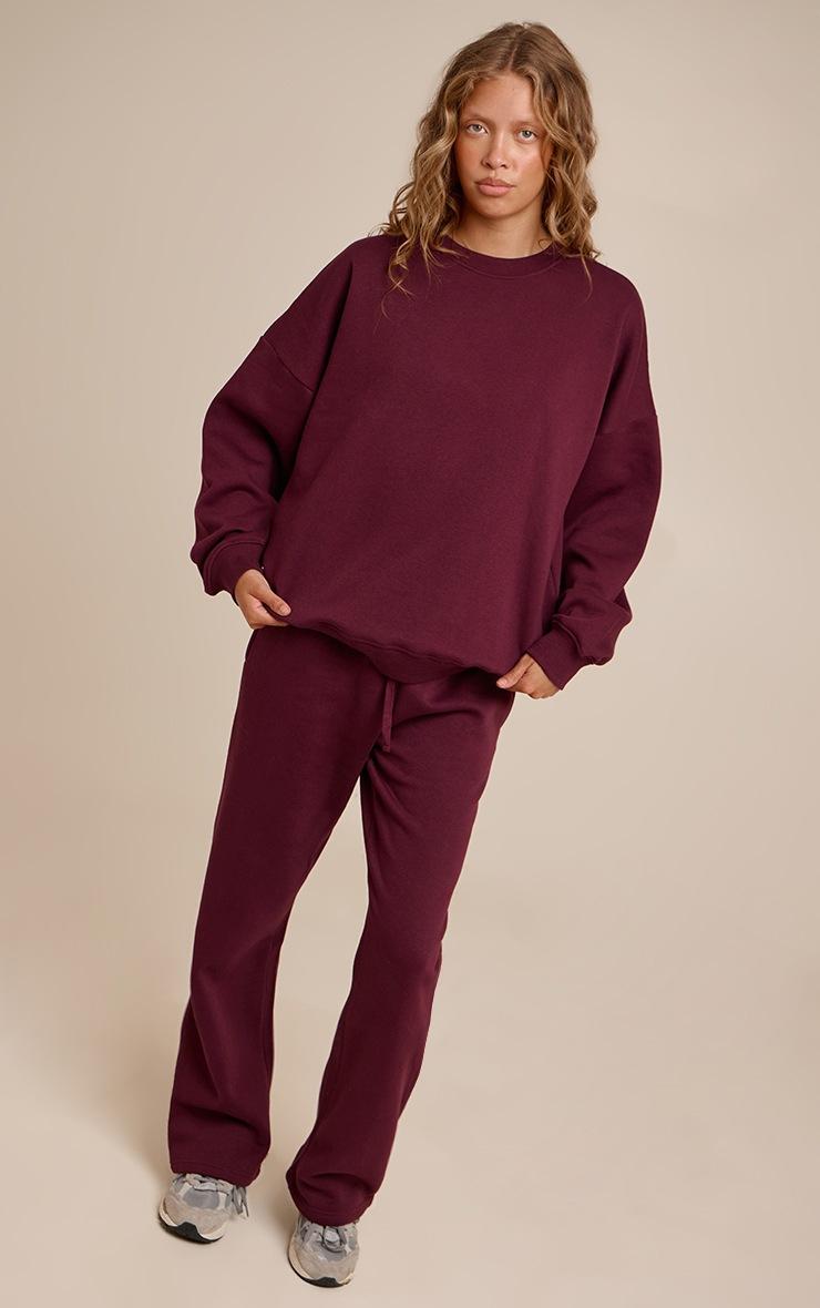 Pretty Little Thing Wine Oversized Sweat Tracksuit Set