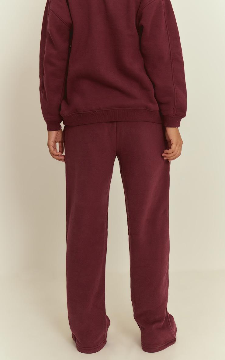 Pretty Little Thing Wine PLT Embossed Wide Leg Sweatpants