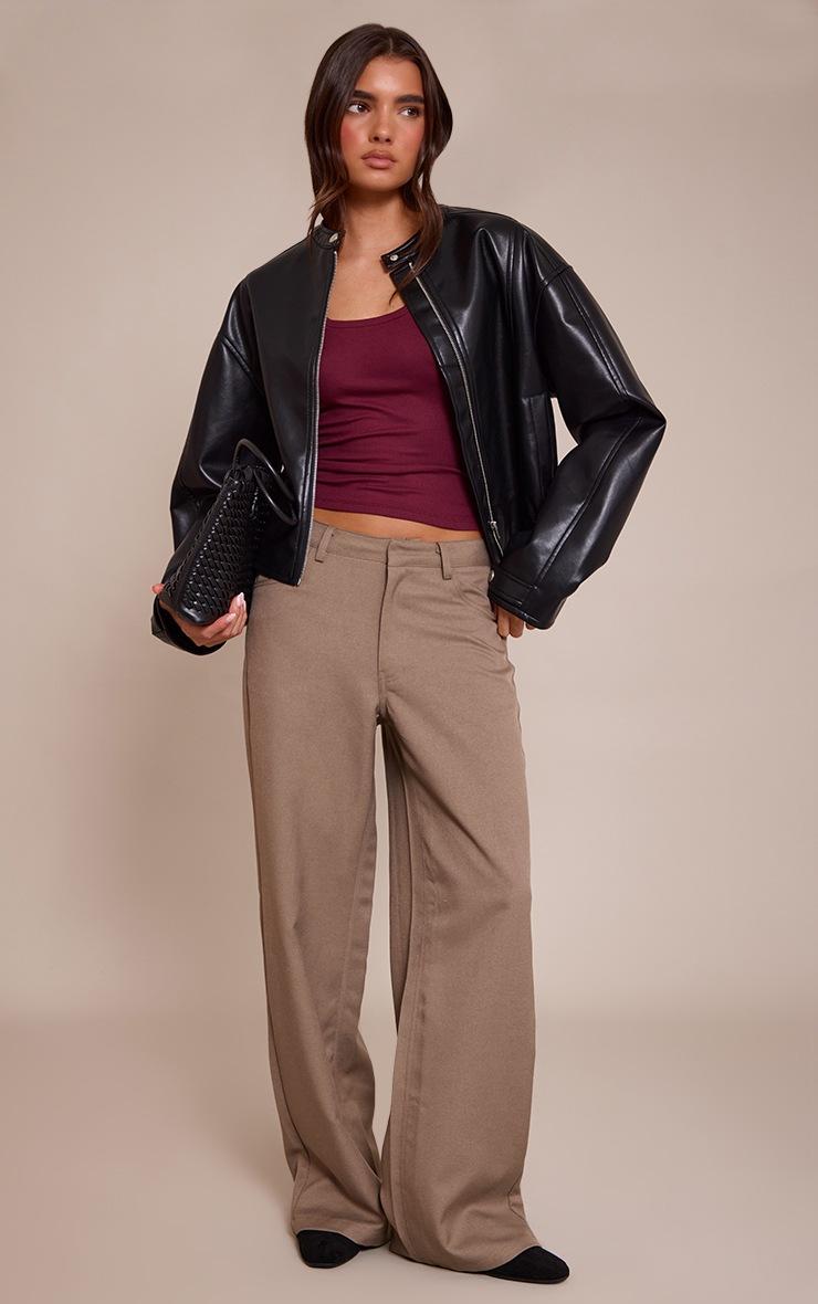 Pretty Little Thing Wine Soft Rib Scoop Neck Vest Top