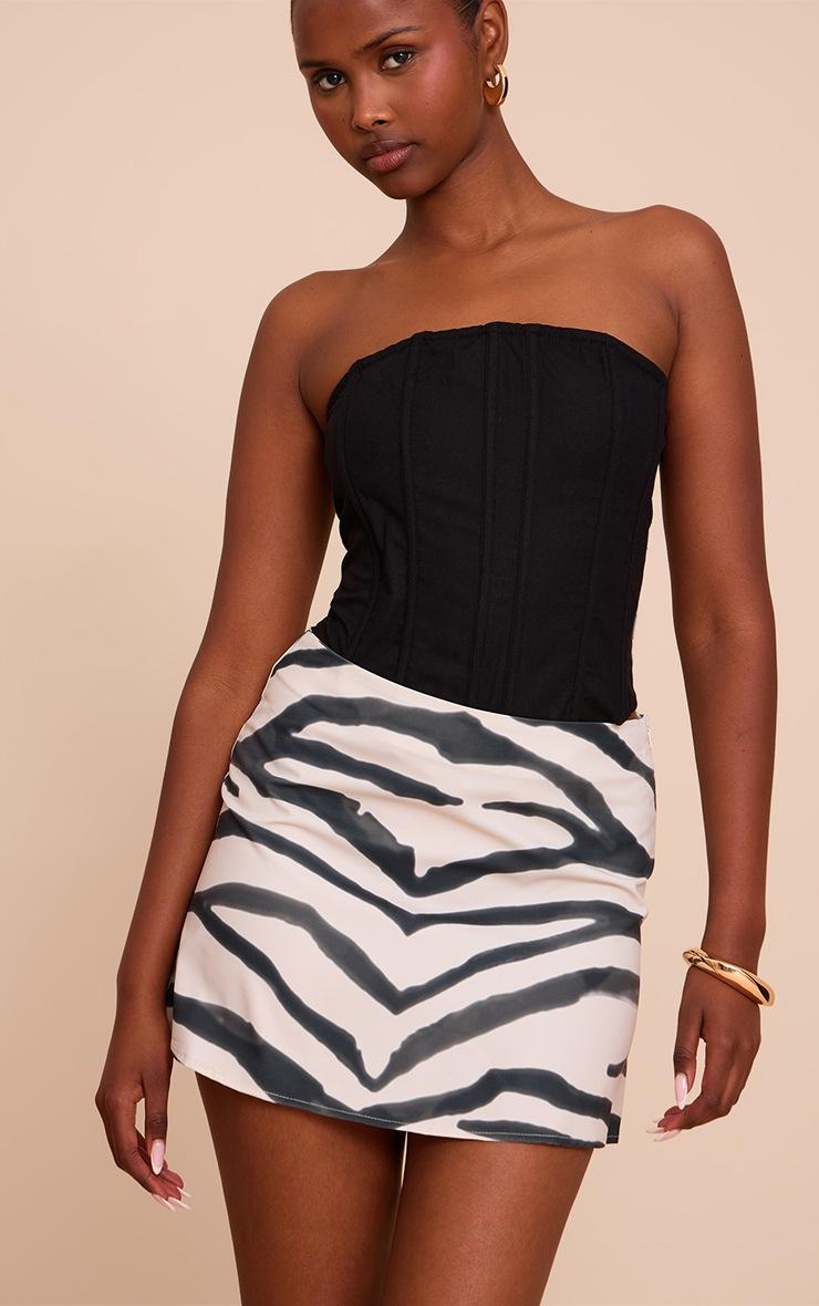 Pretty Little Thing Zebra Print Floaty Woven Mini Skirt
